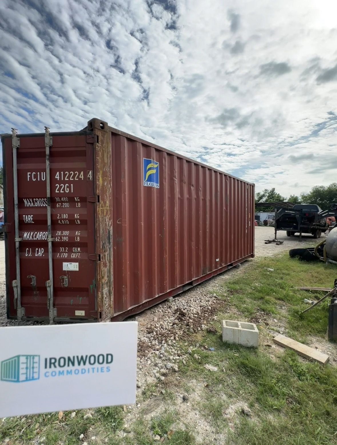20ft used cargo-worthy conex box for sale in Houston TX